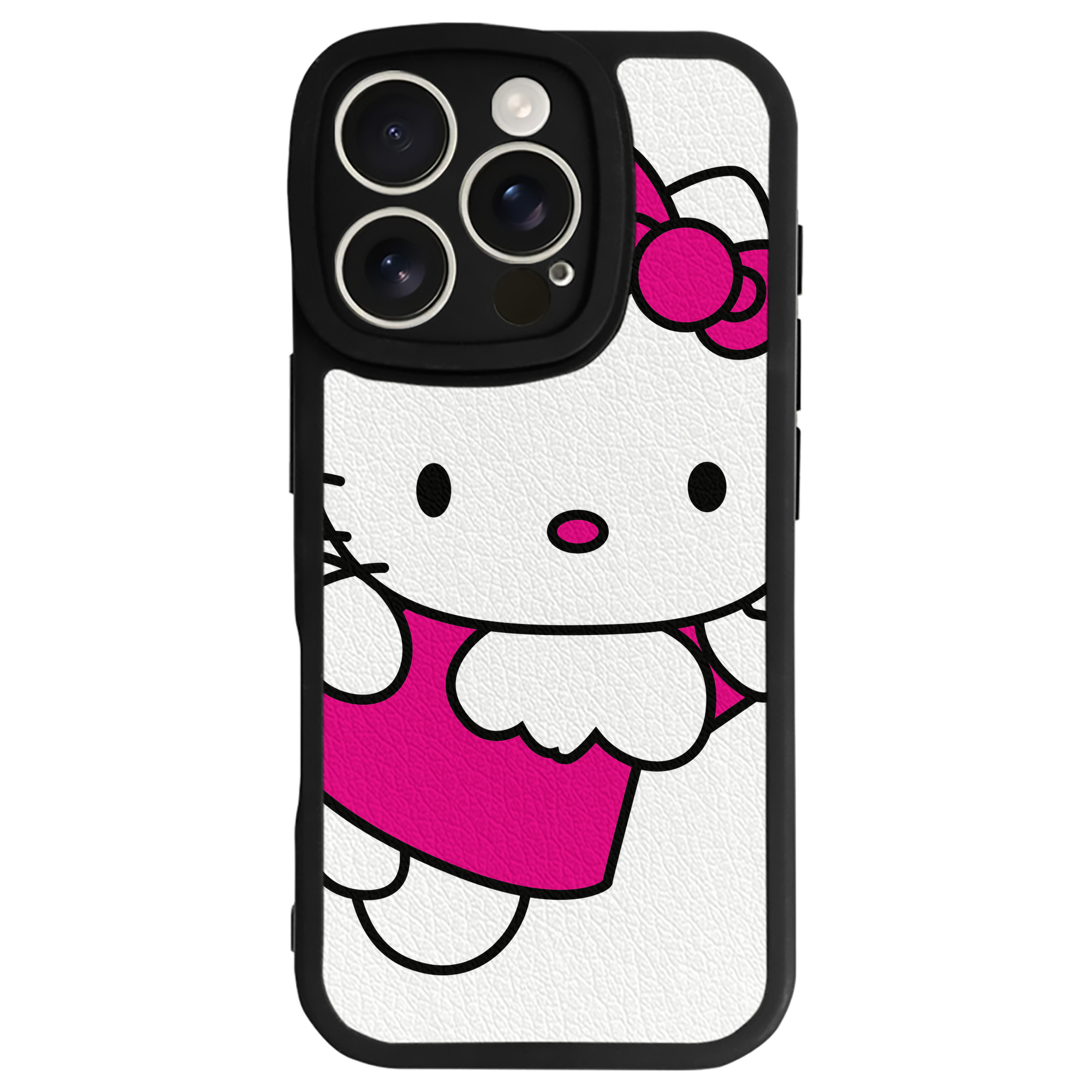 （画像用） Hello Kitty ハローキティ 【iPhone 16シリーズ対応】シリコンスマホケース（レザー調） 材質：シリコン